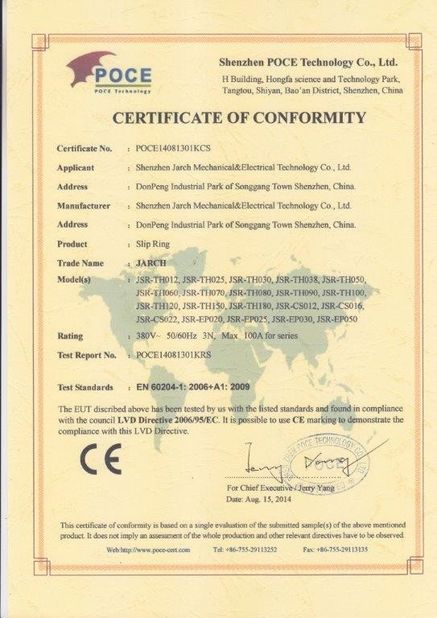 Chine Shenzhen JARCH Electronics Technology Co,.Ltd. certifications