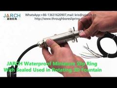 Bague collectrice miniature étanche avec joint d'étanchéité utilisée dans une fontaine 3D rotative